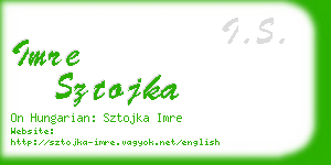 imre sztojka business card